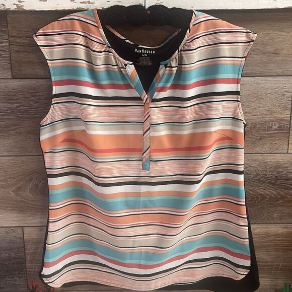 Van Heusen Ladies Sleeveless Top, Size L, Striped - Picture 1 of 7
